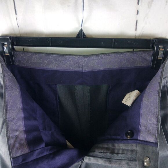 Ted Baker Italian Fashion 29R Men's 100% Wool Gray Dress Pants 31x32 Flat Front - Picture 8 of 10